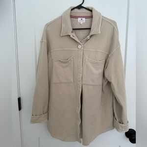 Sundry Light Beige Button-Up Blazer